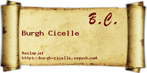Burgh Cicelle névjegykártya
